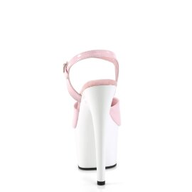 Pleaser ADORE-709 Sandali con Plateau Vernice Rosa Chiaro Bianco EU-35 / US-5