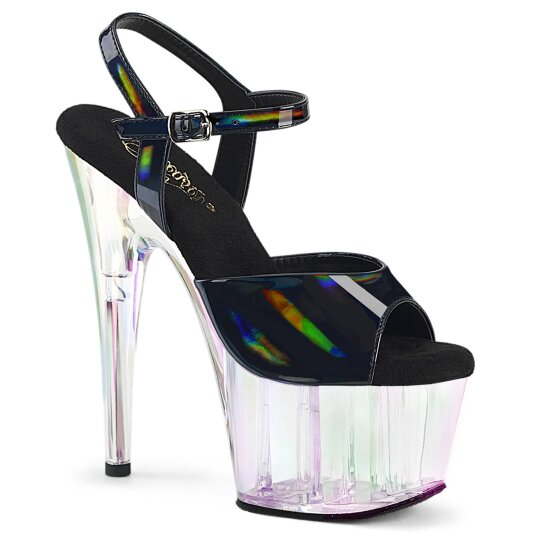 Pleaser ADORE-709HT Sandali con Plateau Ologramma Nero Trasparente EU-35 / US-5