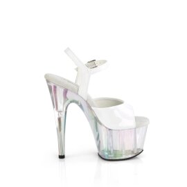 Pleaser ADORE-709HT Sandali con Plateau Ologramma Bianco Trasparente EU-35 / US-5