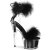 Pleaser ADORE-724F Sandali con Plateau Trasparente Nero EU-36 / US-6