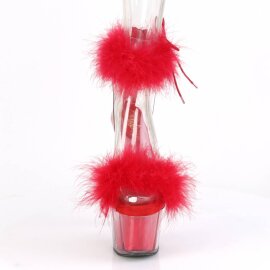 Pleaser ADORE-724F Sandali con Plateau Trasparente Rosso...