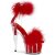 Pleaser ADORE-724F Sandali con Plateau Trasparente Rosso EU-37 / US-7