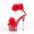 Pleaser ADORE-724F Sandali con Plateau Trasparente Rosso EU-38 / US-8