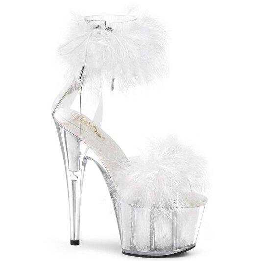 Pleaser ADORE-724F Sandali con Plateau Trasparente Bianco EU-35 / US-5