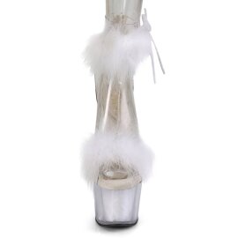 Pleaser ADORE-724F Sandali con Plateau Trasparente Bianco EU-35 / US-5