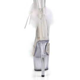 Pleaser ADORE-724F Sandali con Plateau Trasparente Bianco EU-35 / US-5