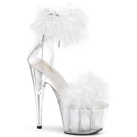 Pleaser ADORE-724F Sandali con Plateau Trasparente Bianco EU-37 / US-7