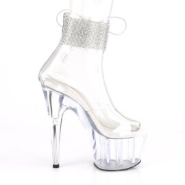 Pleaser ADORE-724RS Sandali con Plateau Strass Trasparente EU-35 / US-5