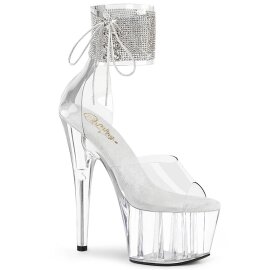 Pleaser ADORE-724RS Sandali con Plateau Strass Trasparente EU-37 / US-7