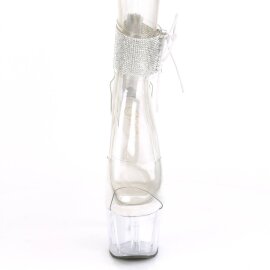 Pleaser ADORE-724RS Sandali con Plateau Strass Trasparente EU-37 / US-7
