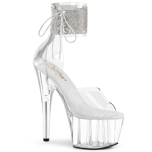 Pleaser ADORE-724RS Sandali con Plateau Strass Trasparente EU-38 / US-8