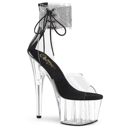 Pleaser ADORE-724RS Sandali con Plateau Strass Trasparente EU-38 / US-8