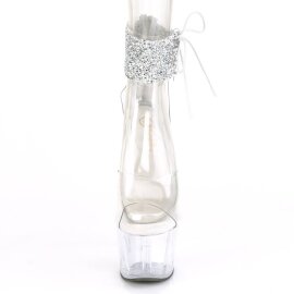 Pleaser ADORE-724RS-02 Sandali con Plateau Strass Trasparente EU-35 / US-5