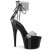 Pleaser ADORE-727RS Sandali con Plateau Strass Trasparente Nero EU-36 / US-6