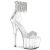 Pleaser ADORE-727RS Sandali con Plateau Strass Trasparente Argento EU-38 / US-8