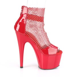 Pleaser ADORE-765RM Sandali con Plateau Rete Vernice Rosso EU-35 / US-5