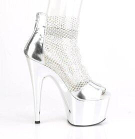 Pleaser ADORE-765RM Sandali con Plateau Rete Cromato Argento EU-39 / US-9