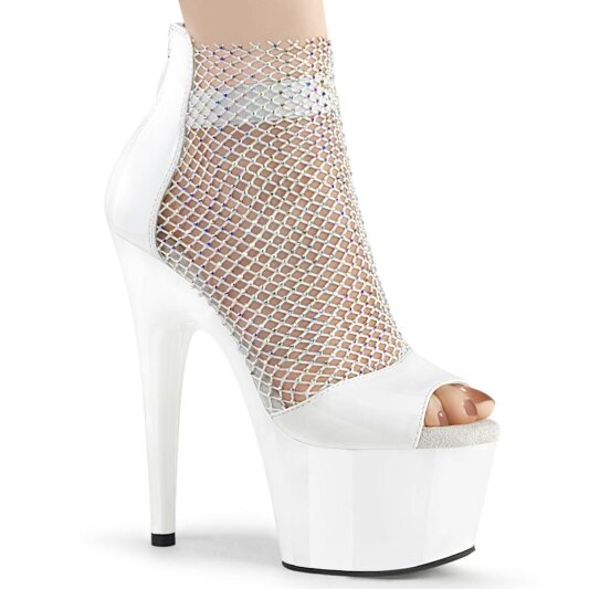 Pleaser ADORE-765RM Sandali con Plateau Rete Vernice Bianco EU-35 / US-5