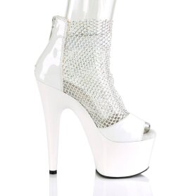 Pleaser ADORE-765RM Sandali con Plateau Rete Vernice Bianco EU-35 / US-5