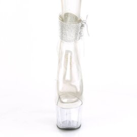 Pleaser ADORE-791-2RS Sandali con Plateau Vernice Strass Trasparente EU-35 / US-5