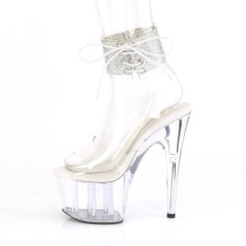 Pleaser ADORE-791-2RS Sandali con Plateau Vernice Strass Trasparente EU-35 / US-5