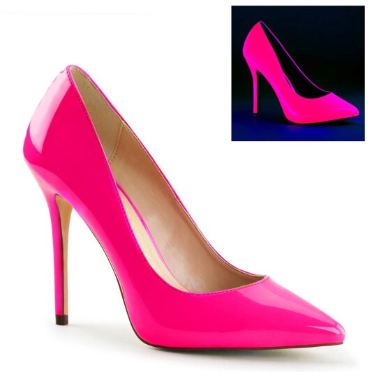 Pleaser AMUSE-20 Décolleté Vernice Neon Rosa EU-42 / US-12