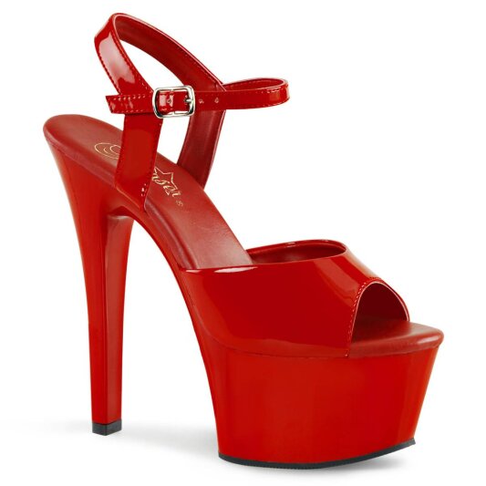 Pleaser ASPIRE-609 Sandali con Plateau Vernice Rosso EU-36 / US-6