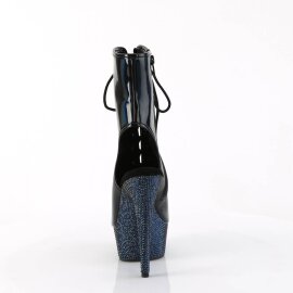 Pleaser BEJEWELED-1016-6 Stivaletti con Plateau Ologramma Strass Nero EU-35 / US-5