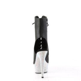 Pleaser BEJEWELED-1016-6 Stivaletti con Plateau Similpelle Strass Nero Argento EU-41 / US-11