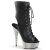 Pleaser BEJEWELED-1016-6 Stivaletti con Plateau Similpelle Strass Nero Argento EU-37 / US-7