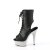 Pleaser BEJEWELED-1016-6 Stivaletti con Plateau Similpelle Strass Nero Argento EU-37 / US-7