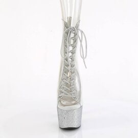 Pleaser BEJEWELED-1016C-2-7 Stivaletti con Plateau Strass...