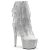 Pleaser BEJEWELED-1017RSF-7 Stivaletti con Plateau Strass Trasparente Argento EU-40 / US-10
