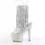 Pleaser BEJEWELED-1017RSF-7 Stivaletti con Plateau Strass Trasparente Argento EU-40 / US-10