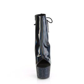 Pleaser BEJEWELED-1018DM-7 Stivaletti con Plateau Ologramma Strass Nero EU-41 / US-11