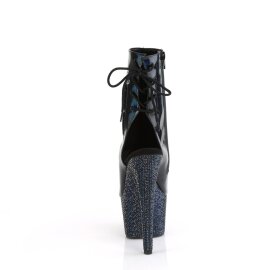 Pleaser BEJEWELED-1018DM-7 Stivaletti con Plateau Ologramma Strass Nero EU-41 / US-11