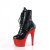 Pleaser BEJEWELED-1020-7 Stivaletti con Plateau Ologramma Strass Nero Rosso EU-35 / US-5