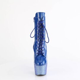 Pleaser BEJEWELED-1020-7 Stivaletti con Plateau Ologramma Strass Blu EU-37 / US-7