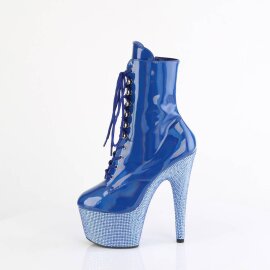 Pleaser BEJEWELED-1020-7 Stivaletti con Plateau Ologramma Strass Blu EU-37 / US-7