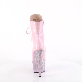 Pleaser BEJEWELED-1020-7 Stivaletti con Plateau Ologramma Strass Rosa EU-39 / US-9