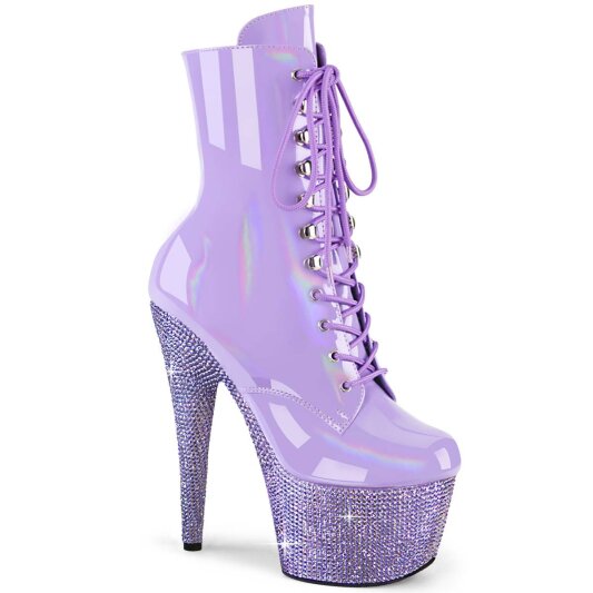 Pleaser BEJEWELED-1020-7 Stivaletti con Plateau Ologramma Strass Viola EU-36 / US-6