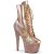 Pleaser BEJEWELED-1020-7 Stivaletti con Plateau Ologramma Strass Dorato Rosa EU-35 / US-5
