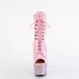 Pleaser BEJEWELED-1021-7 Stivaletti con Plateau Ologramma Strass Rosa EU-37 / US-7