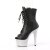 Pleaser BEJEWELED-1021-7 Stivaletti con Plateau Similpelle Strass Nero Argento EU-35 / US-5