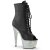 Pleaser BEJEWELED-1021-7 Stivaletti con Plateau Similpelle Strass Nero Argento EU-39 / US-9