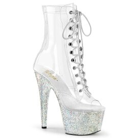 Pleaser BEJEWELED-1021C-7 Stivaletti con Plateau Strass...