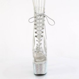 Pleaser BEJEWELED-1021C-7 Stivaletti con Plateau Strass...