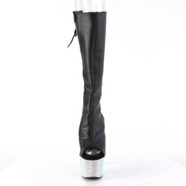 Pleaser BEJEWELED-2018-7 Stivaletti con Plateau Similpelle Strass Nero EU-41 / US-11