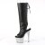 Pleaser BEJEWELED-2018-7 Stivaletti con Plateau Similpelle Strass Nero EU-41 / US-11