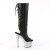 Pleaser BEJEWELED-2018-7 Stivaletti con Plateau Similpelle Strass Nero EU-41 / US-11